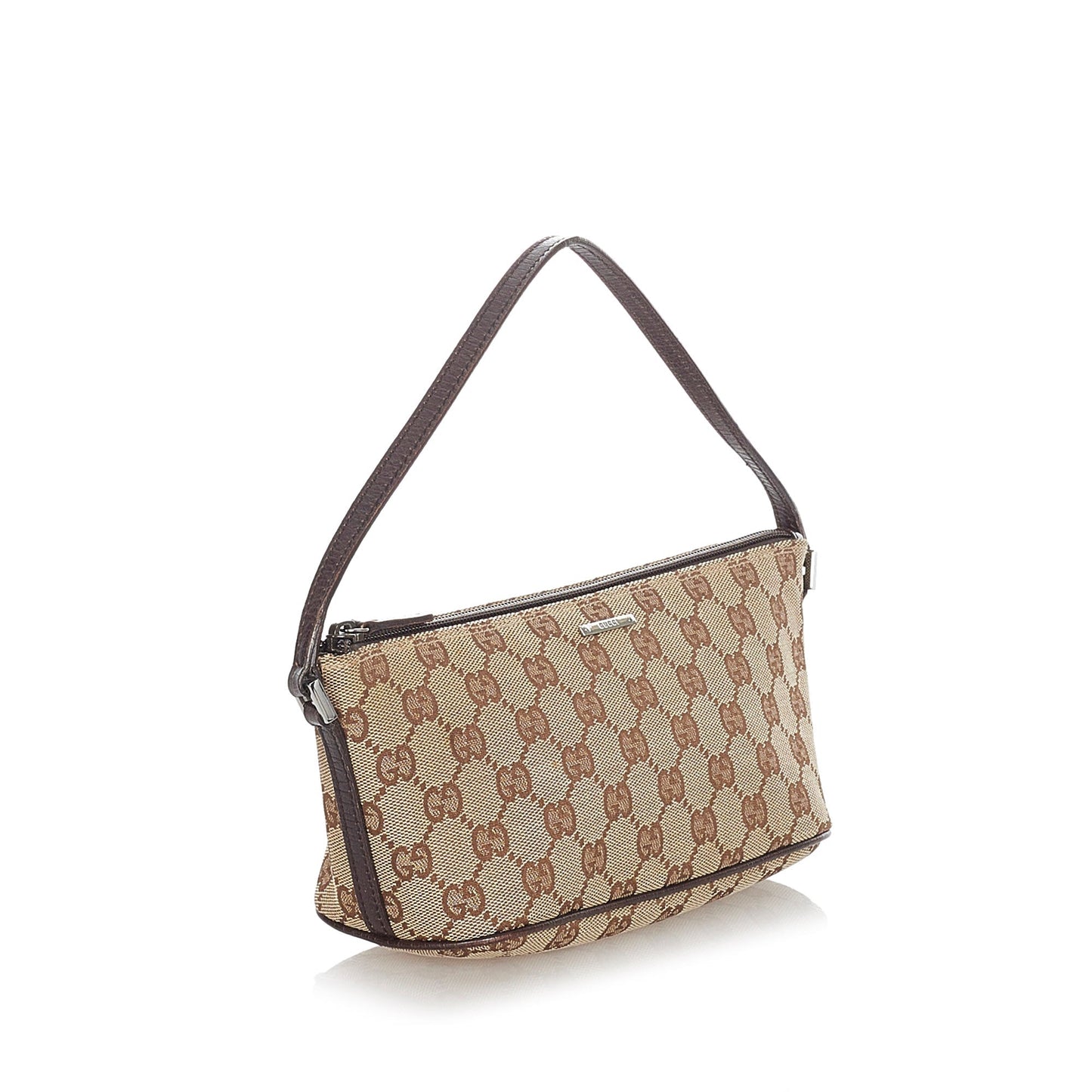Gucci Baguette Leather Canvas Shoulder Bag