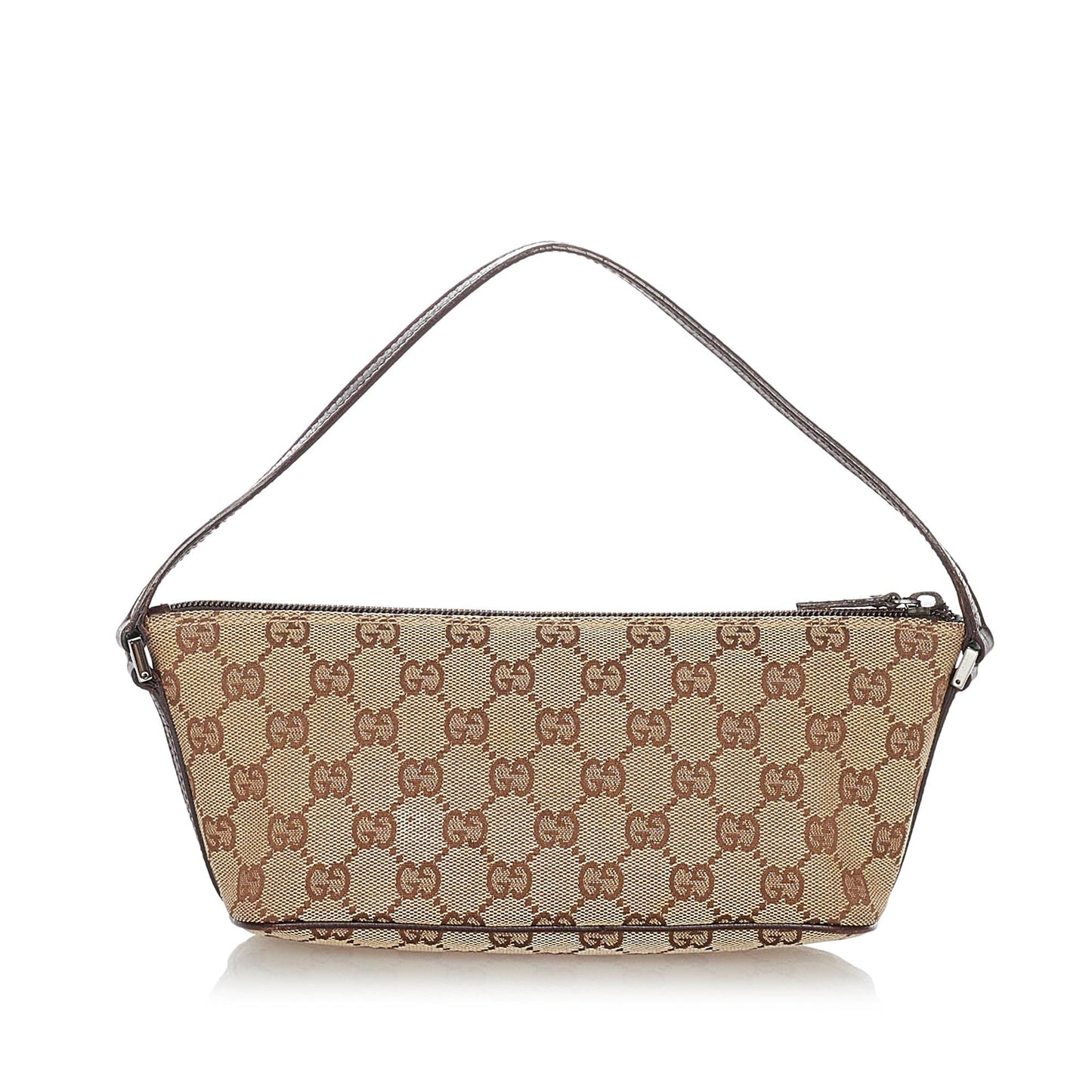 Gucci Baguette Leather Canvas Shoulder Bag