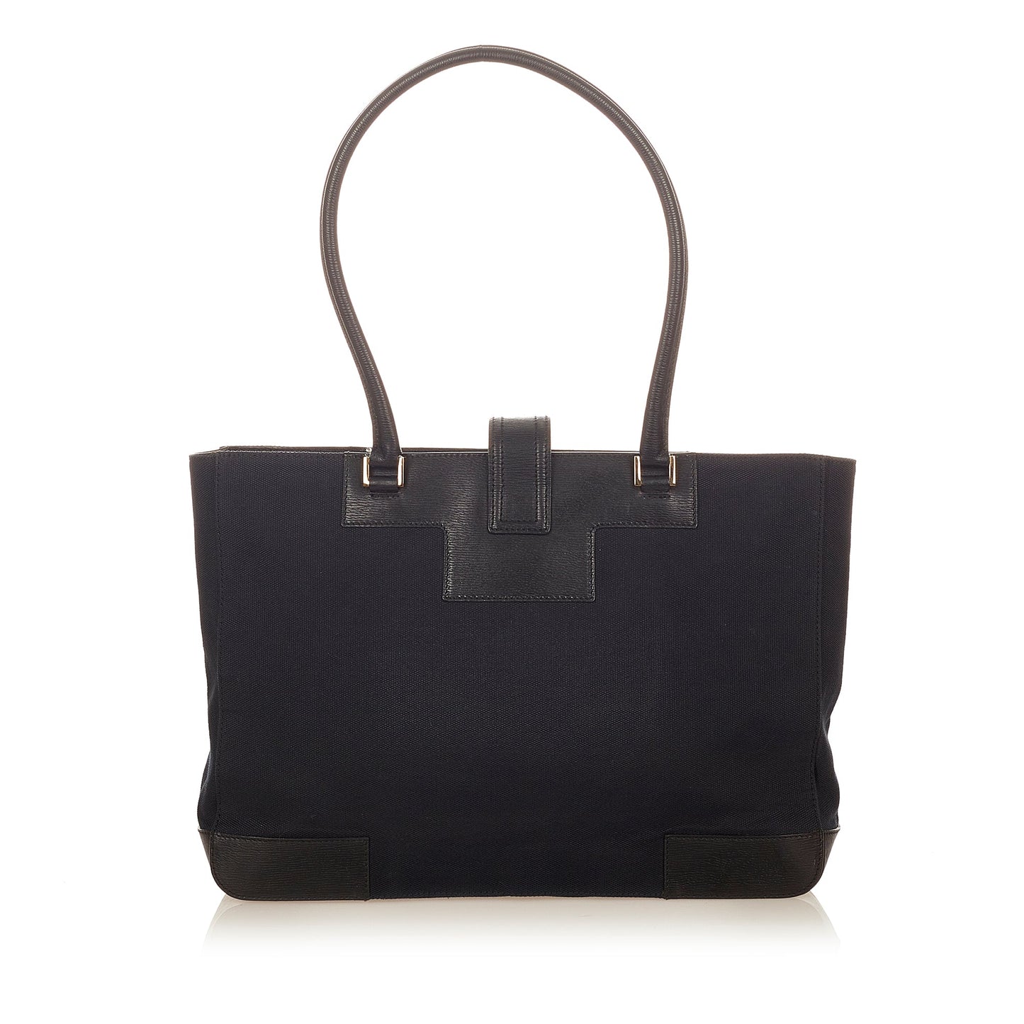 Gucci Black Leather Canvas Tote Style 21