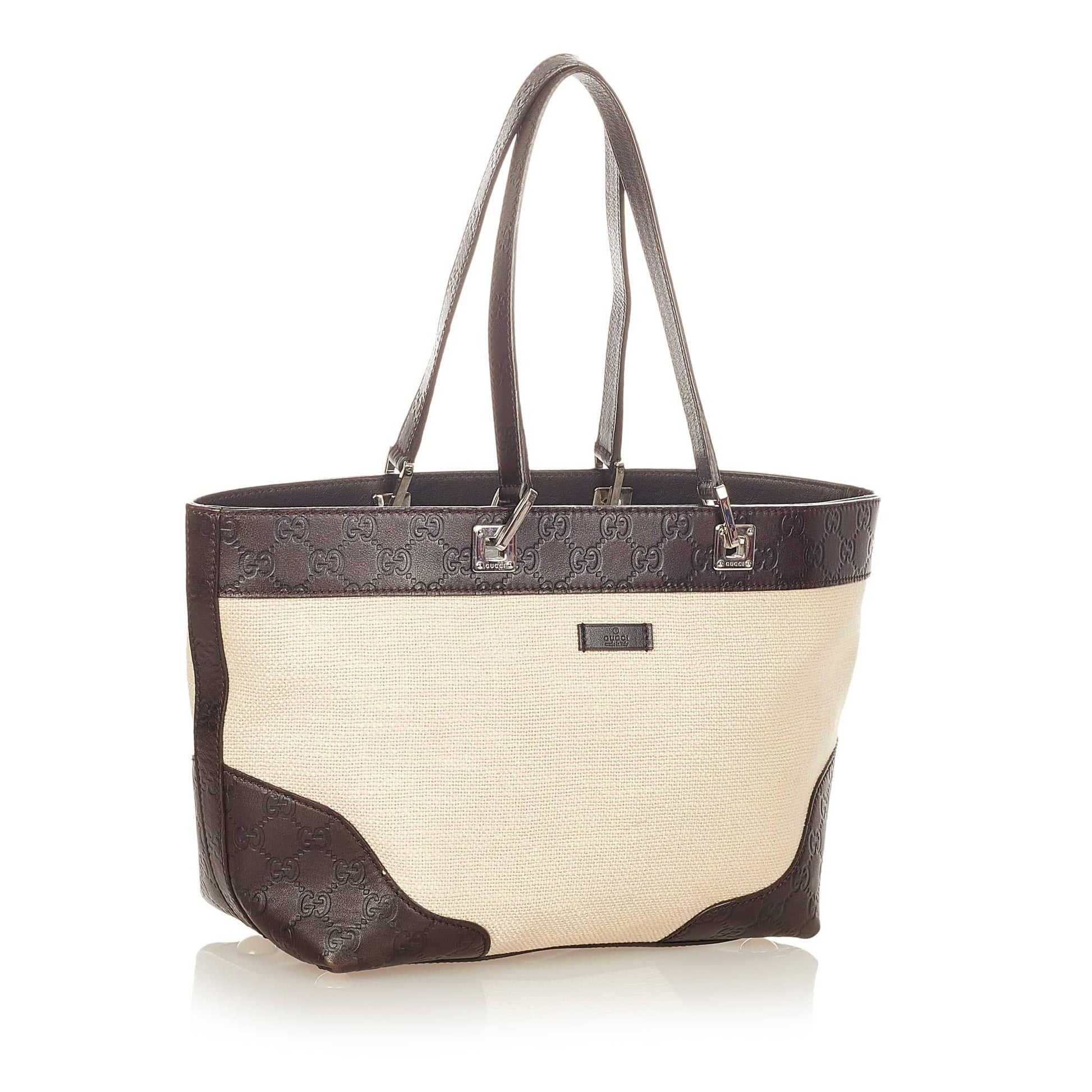 Gucci Leather Canvas Tote