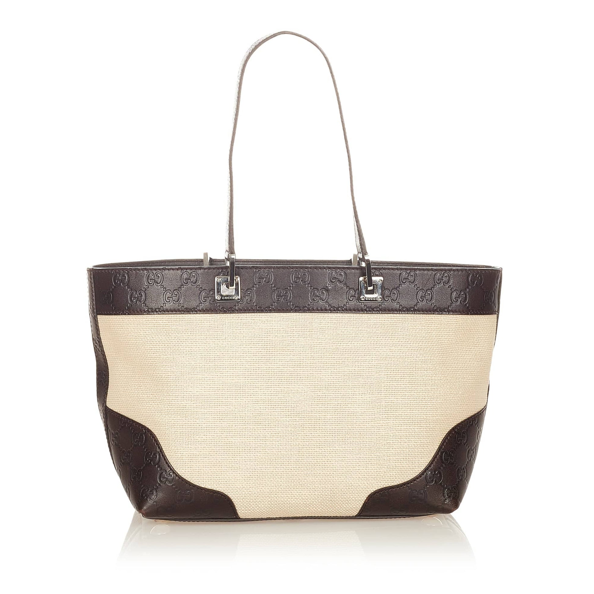 Gucci Leather Canvas Tote