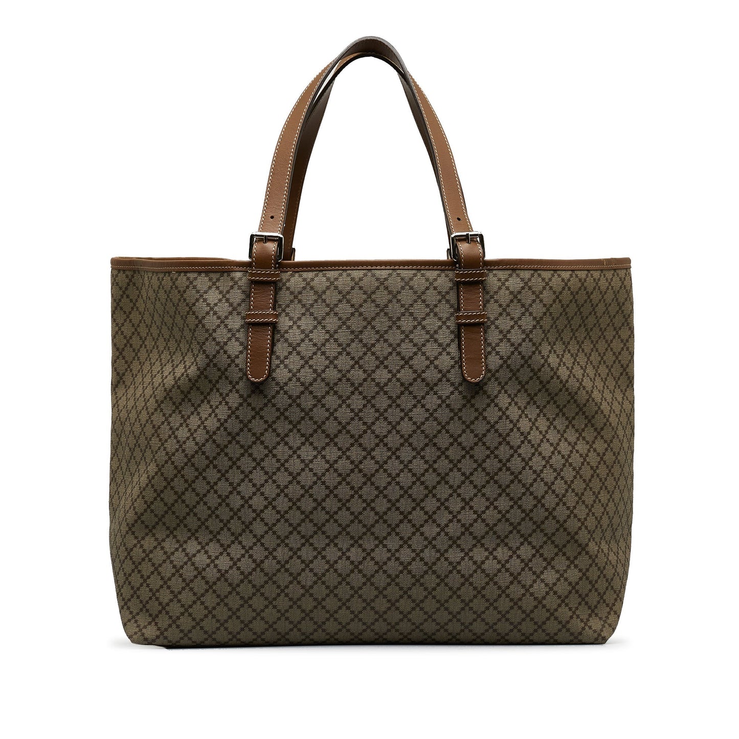 Gucci Brown Leather Canvas Tote Style 15