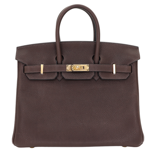 Hermes25cm Birkin Ebene Barenia Faubourg Gold Hardware