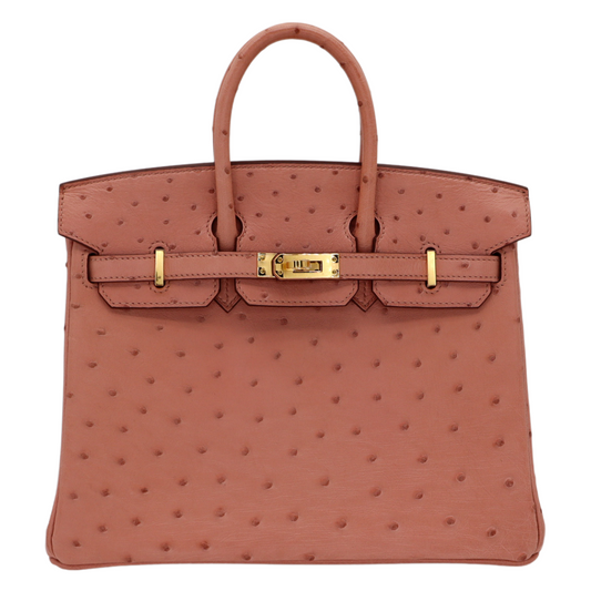 Hermes25cm Birkin Terre Cuite Ostrich Gold Hardware