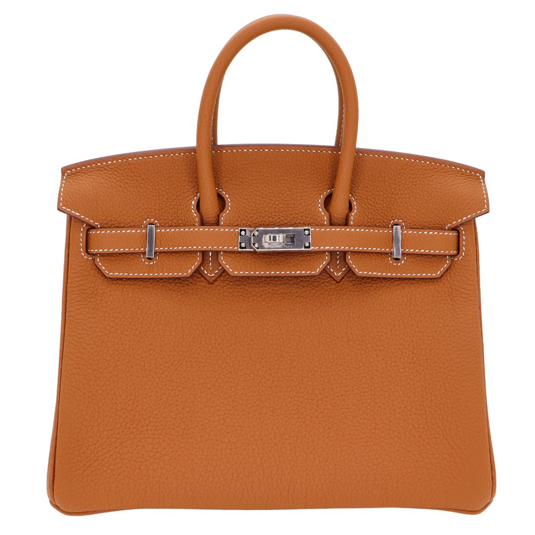 Hermes25cm Birkin Gold Togo Leather Palladium Hardware