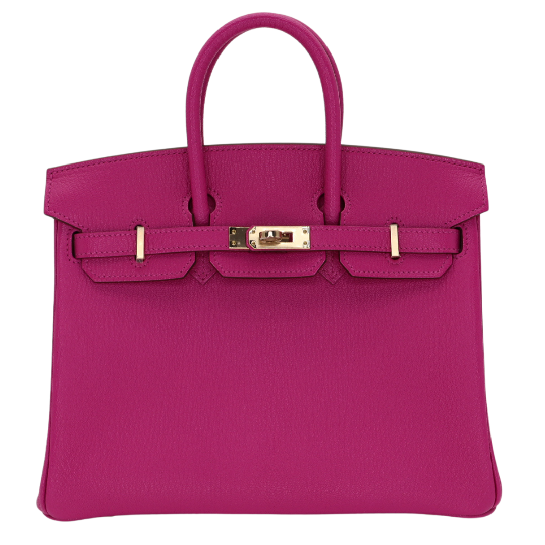 Hermes25cm Birkin HSS Rose Magnolia/ Gris Perle Chèvre Leather Rose Gold Hardware