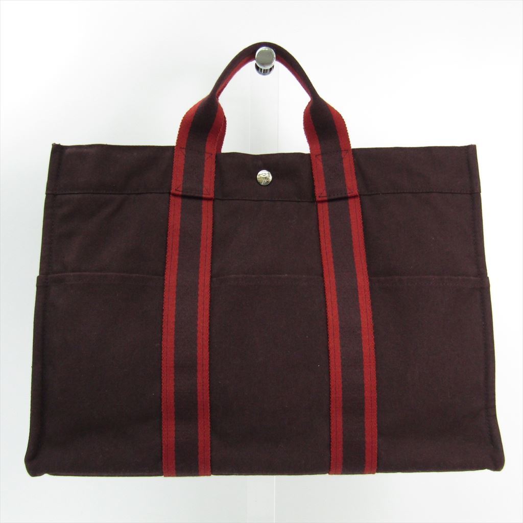 Luxury Hermes Bordeaux Canvas Herline MM Tote ( )