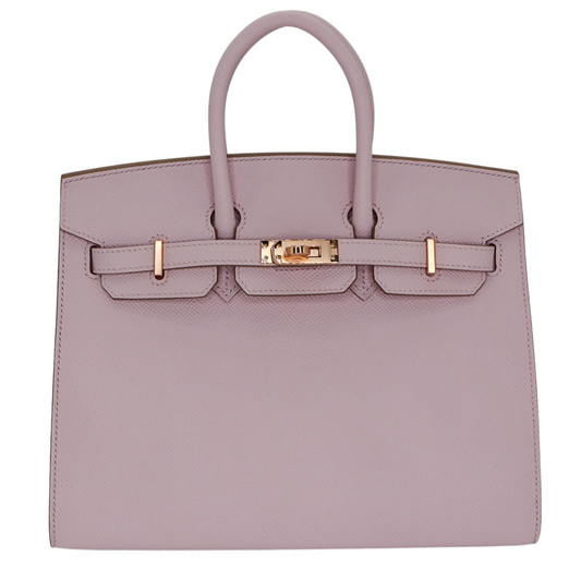 Hermes25cm Birkin Sellier HSS Mauve Pale/ Gris Perle Epsom Leather Rose Gold Hardware