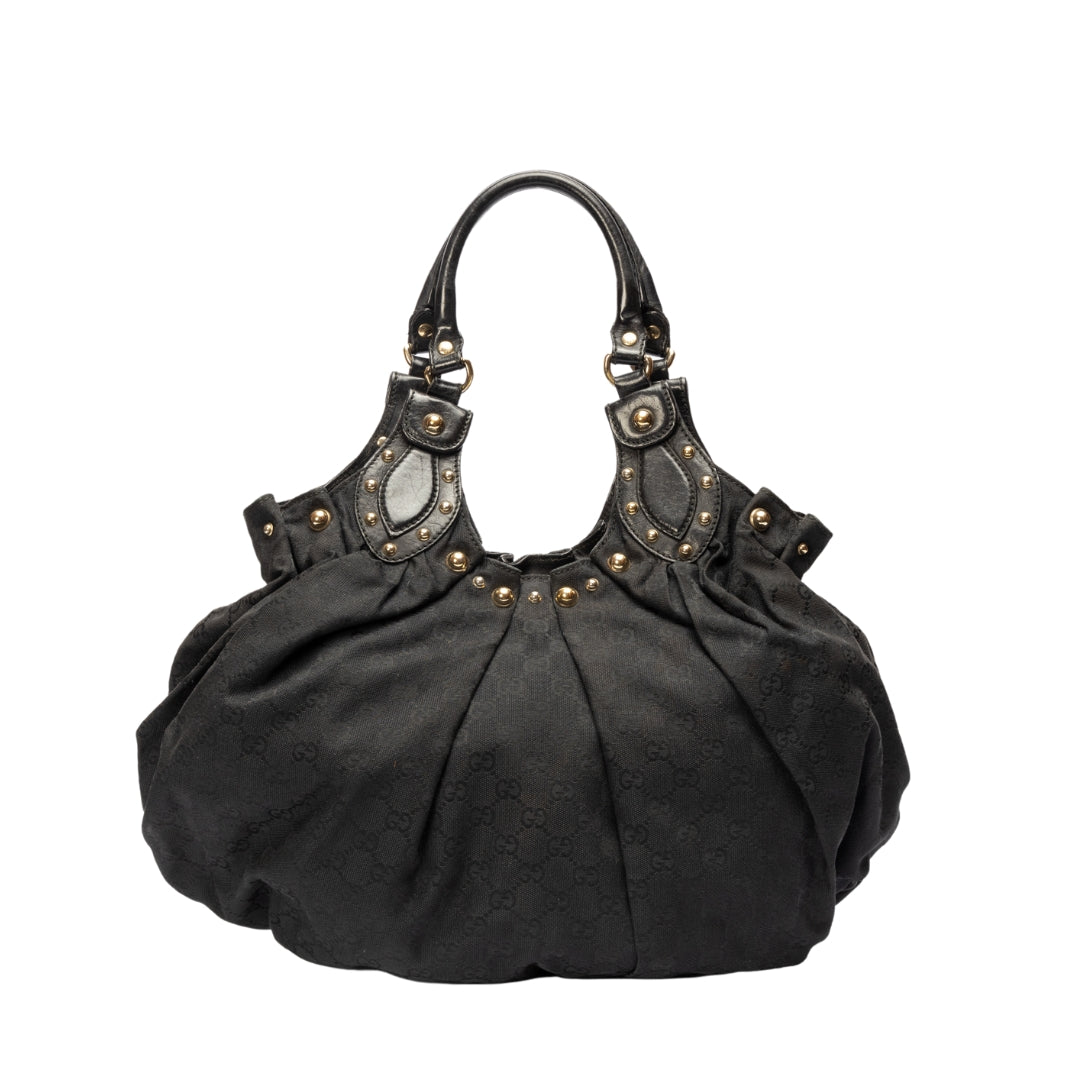 Gucci Leather Canvas Shoulder Bag