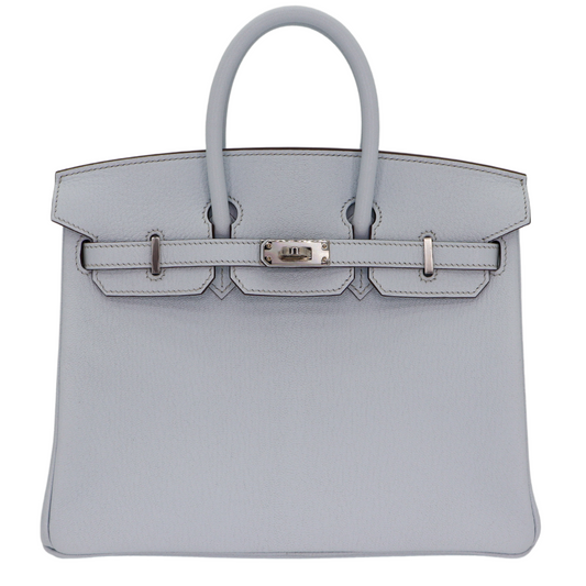Hermes25cm Birkin HSS Bleu Brume Chèvre Leather Palladium Hardware