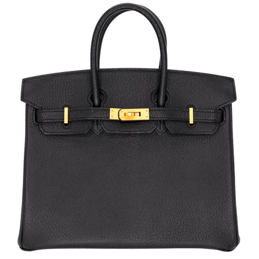 Hermes25cm Birkin HSS Black/ Rouge Chèvre Leather Brushed Gold Hardware