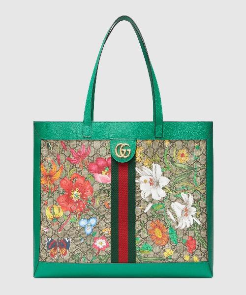 Gucci Monogram Leather Canvas Tote