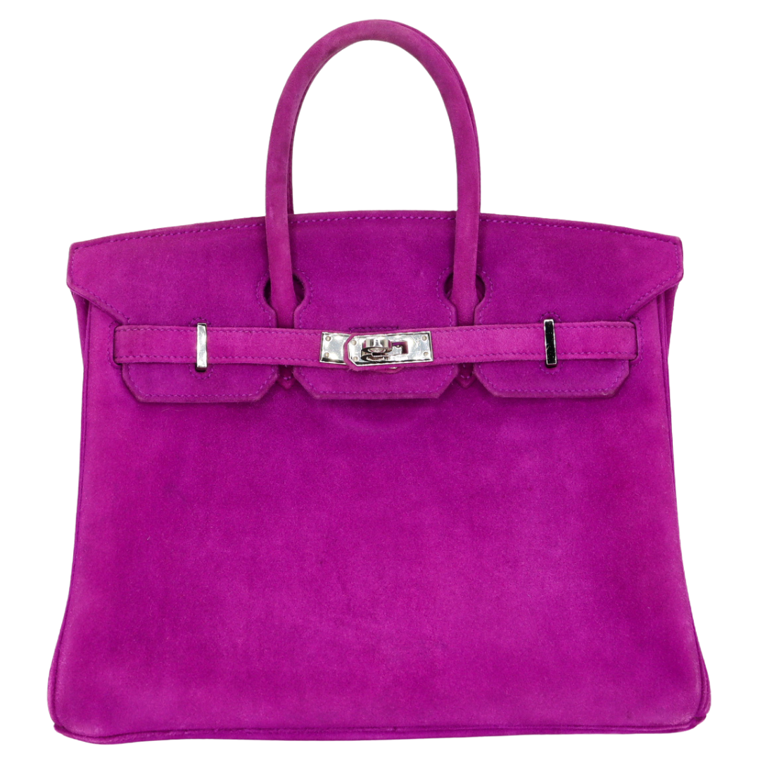 Hermes25cm Birkin Doblis Ultraviolet Suede Palladium Hardware