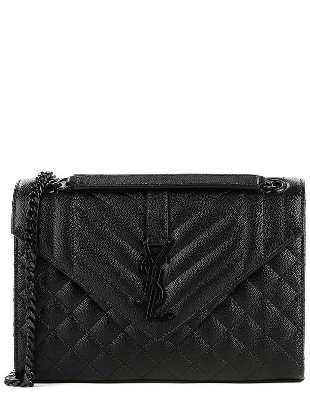 Luxury Saint Laurent Trending 2025 Monogram Envelope Medium Shoulder Bag Black