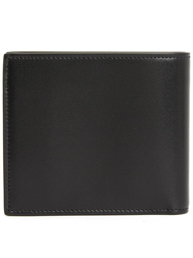 Luxury Saint Laurent Trending 2026 Logo Smooth Leather Half Wallet Black