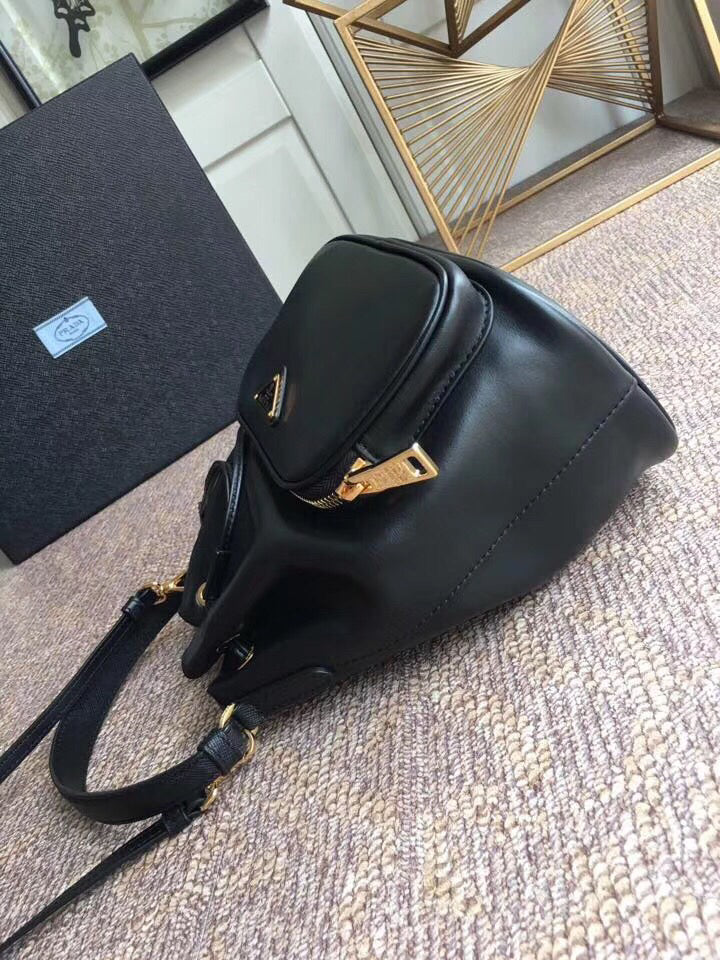 Prada Bucket Bag In Black Calfskin
