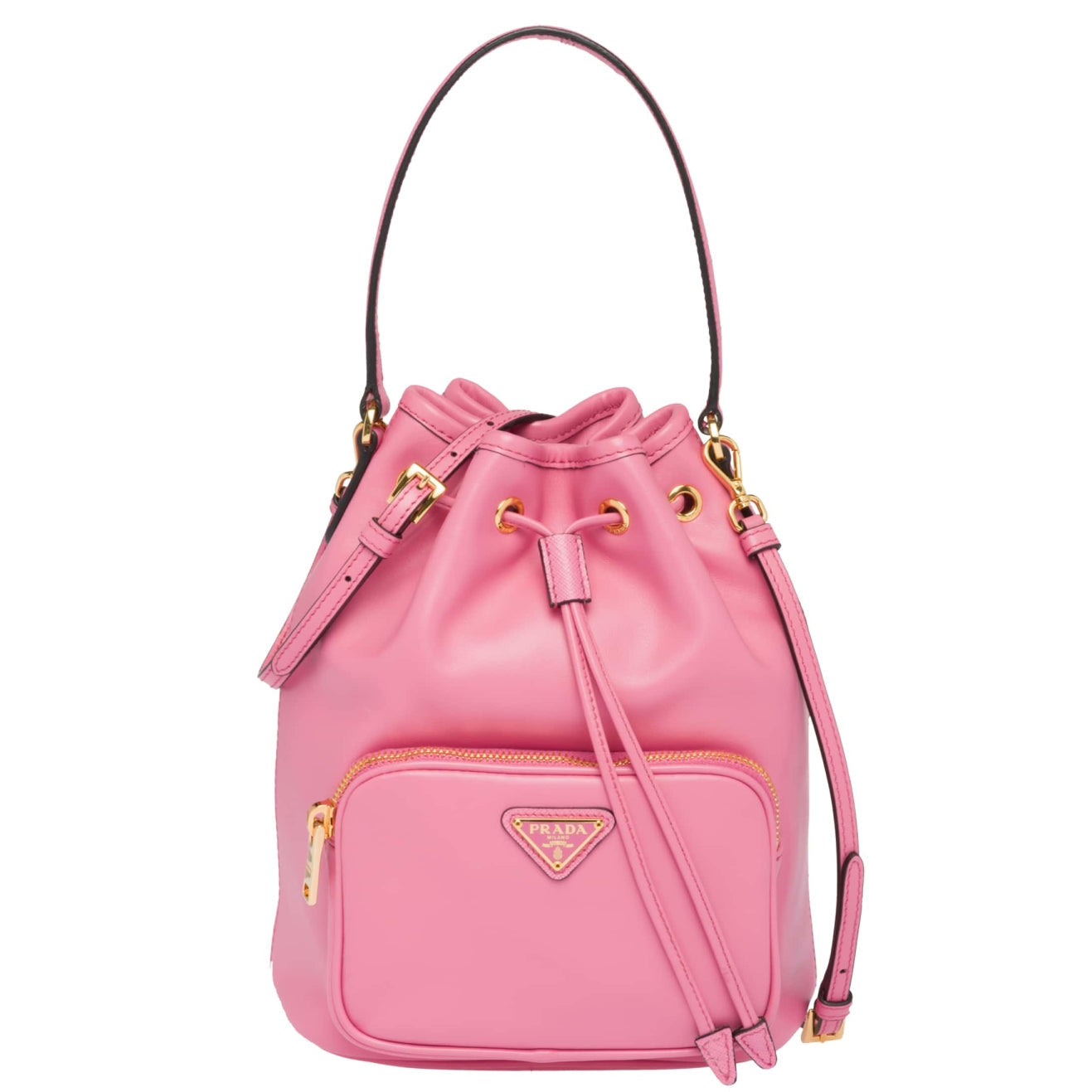 Prada Bucket Bag In Pink Calfskin