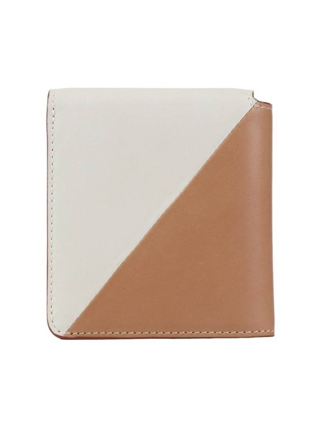 Luxury Saint Laurent Trending 2026 Women's Jamie Fold Monogram Bicolor Half Wallet Beige