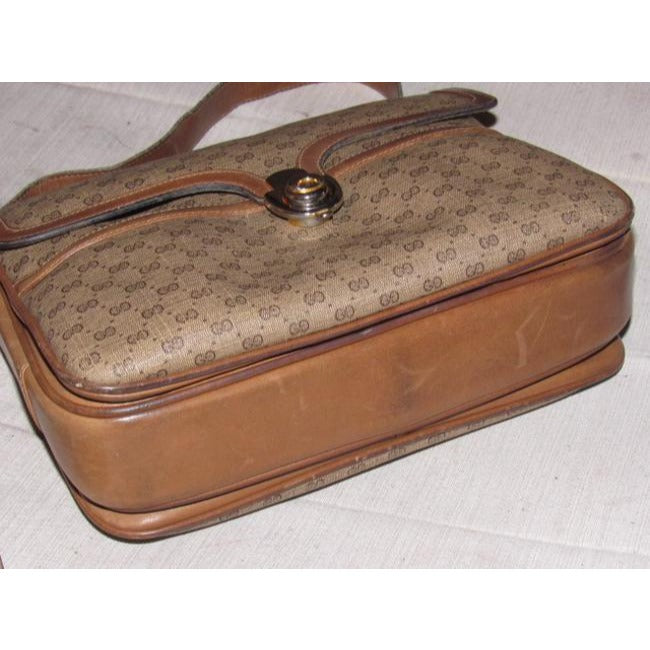 Gucci Leather Canvas Shoulder Bag