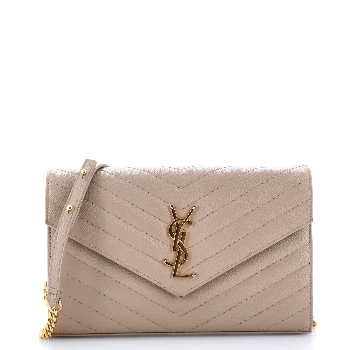 Luxury Saint Laurent Trending 2025 Classic Monogram Wallet on Chain Matelasse Chevron Leather Medium