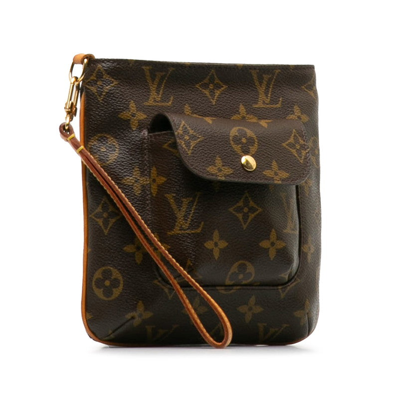 Louis Vuitton Monogram Partition Pouch Brown PVC Leather Louis Vuitton Clutch