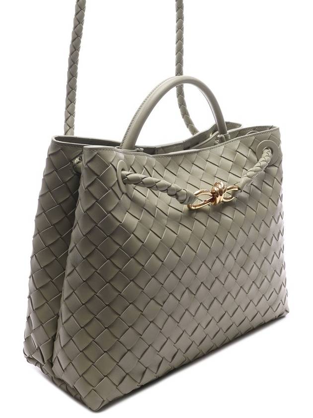 Luxury Bottega Veneta Andiamo Medium Tote Bag Travertine