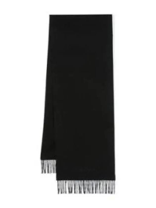 Luxury Saint Laurent Trending 2026 Embroidered Logo Cashmere Muffler Black
