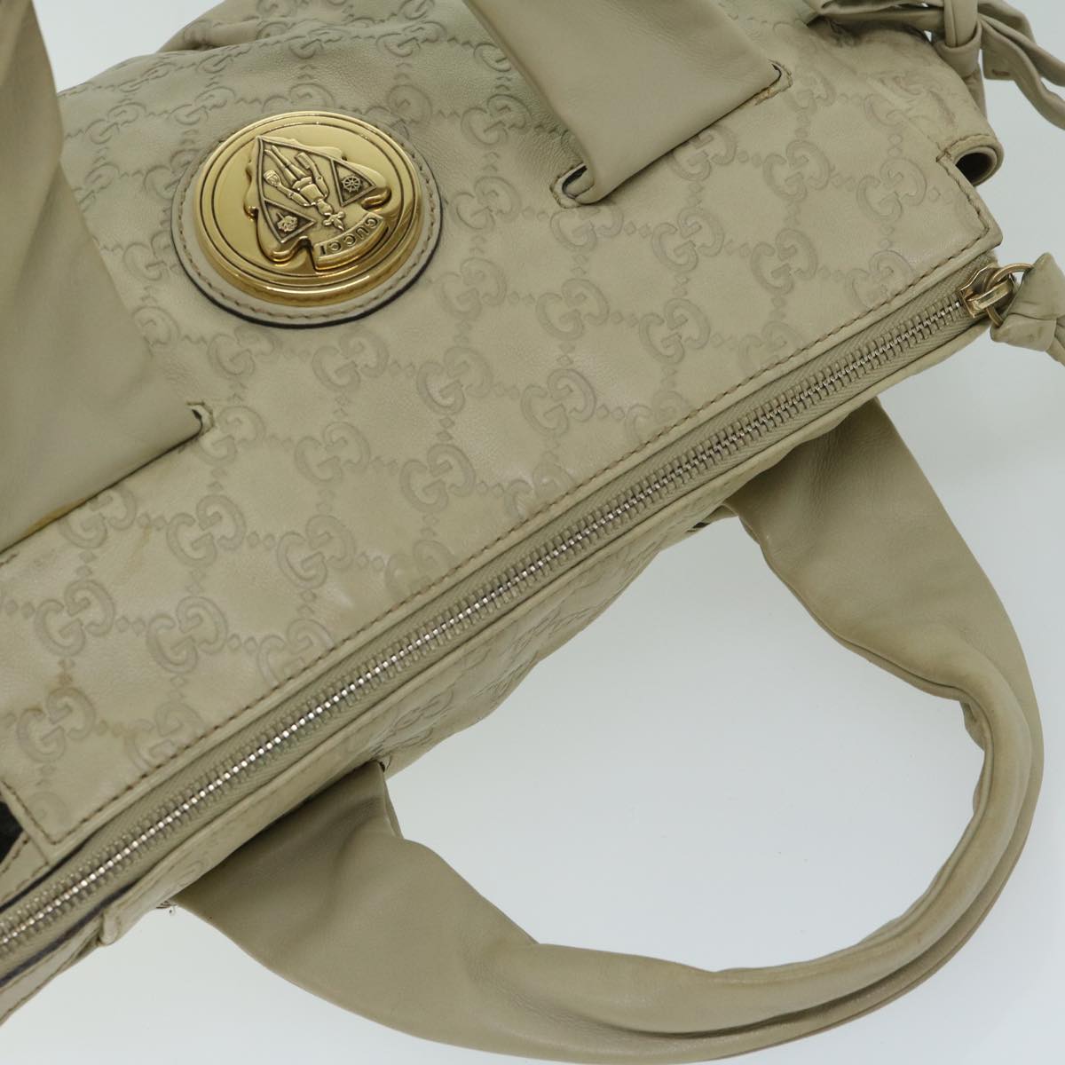 Gucci Leather Canvas Handbag