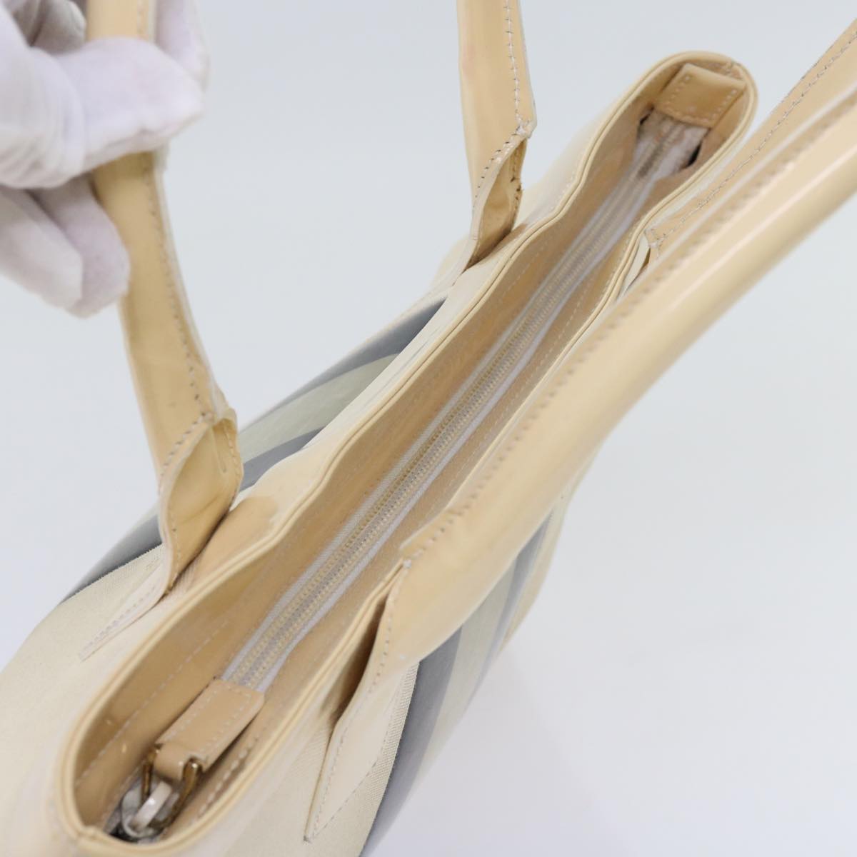 Gucci Leather Canvas Handbag