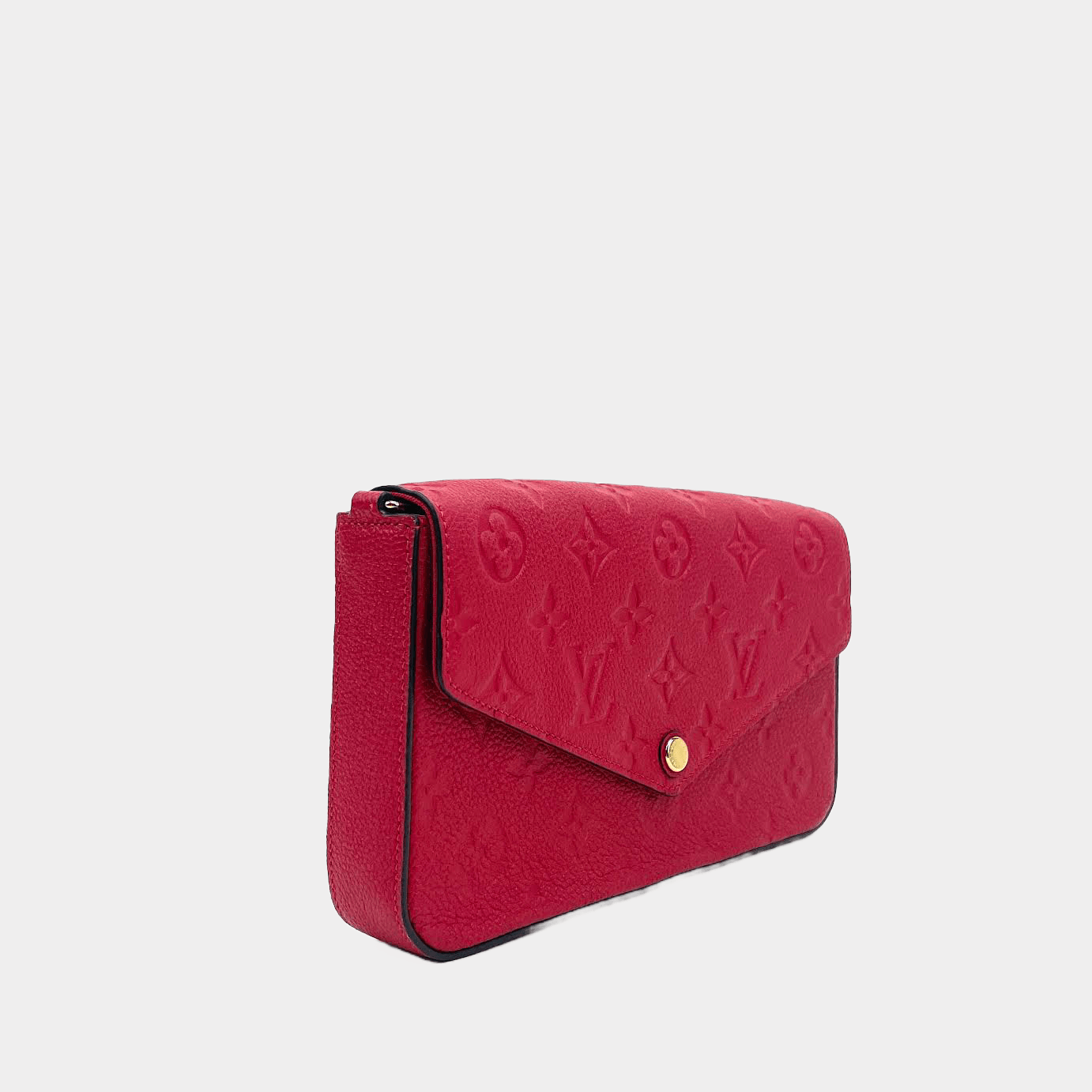 LOUIS VUITTON Monogram Empreinte Pochette Félicie -Red Clutch