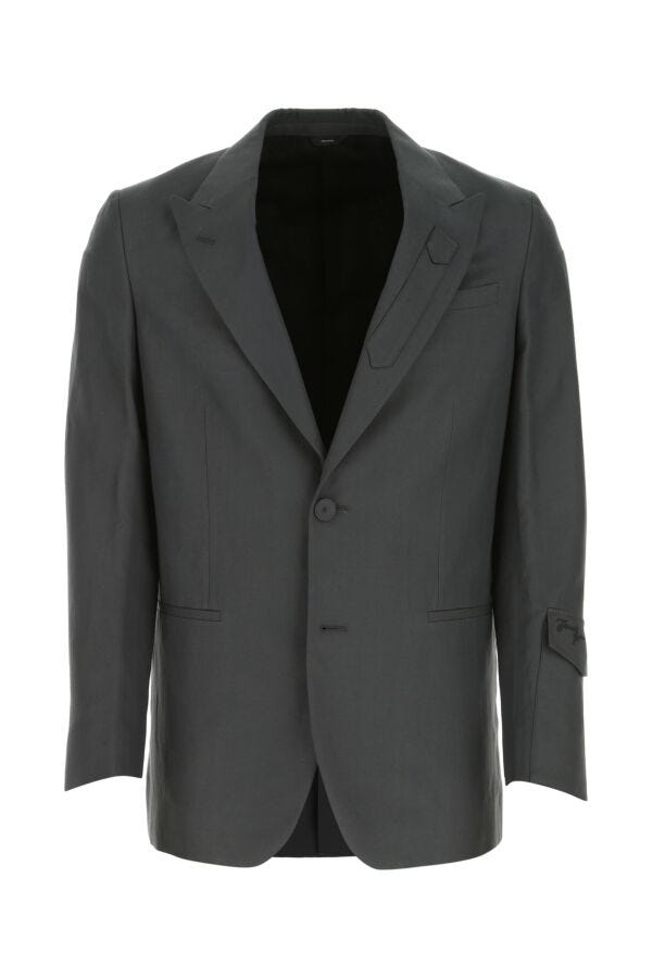 Fendi Man Dark Grey Linen Blend Blazer