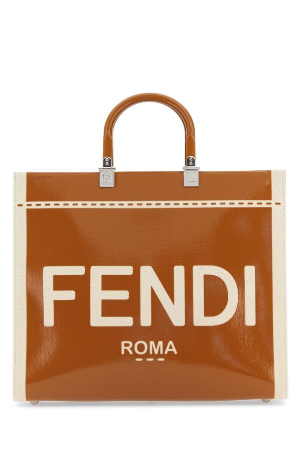 Fendi Woman Two-Tone Canvas Medium Sunshine Shopping Bag