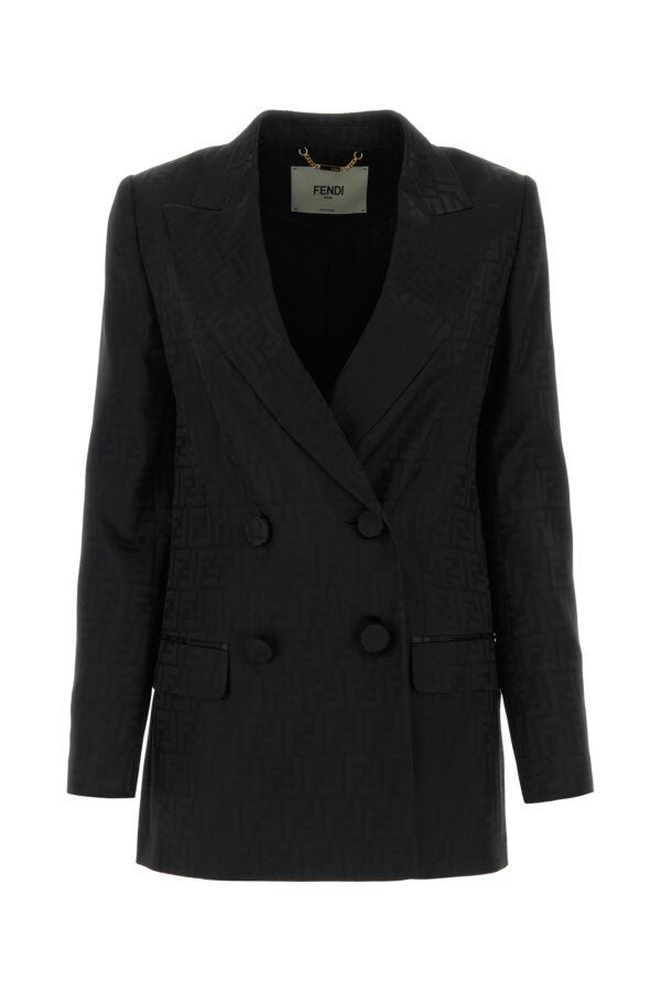 Fendi Woman Embroidered Satin Blazer