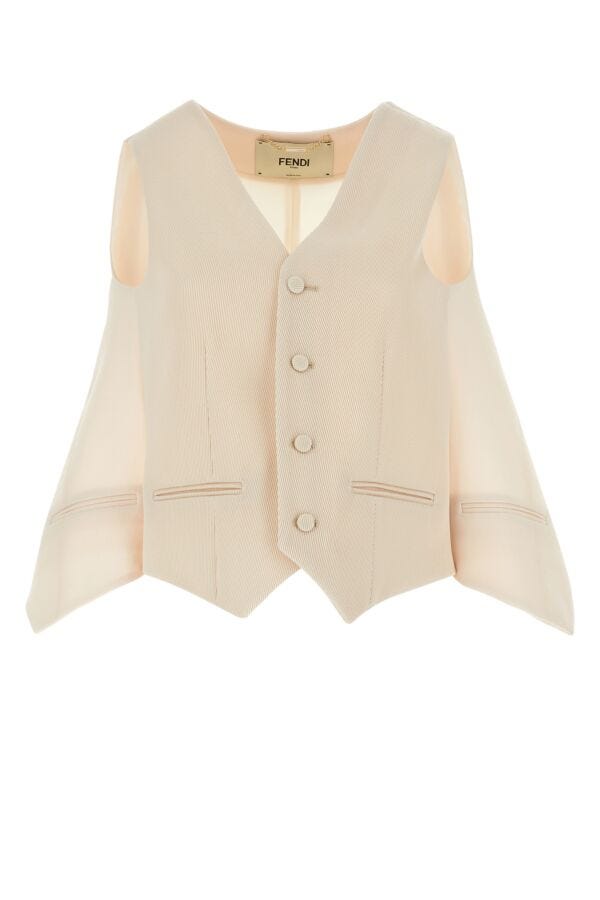 Fendi Woman Ivory Wool Vest