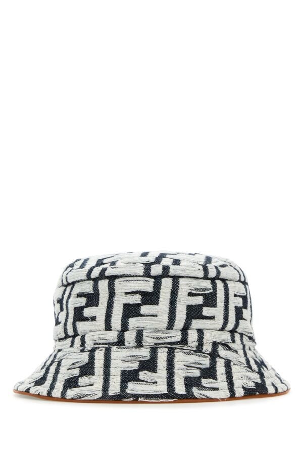 Fendi Man Embroidered Denim Bucket Hat