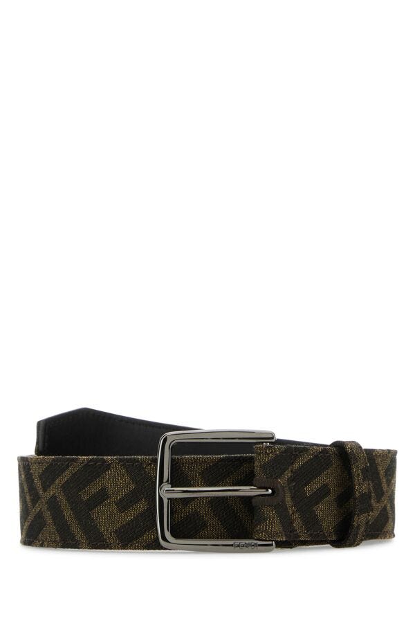 Fendi Man Embroidered Canvas Belt