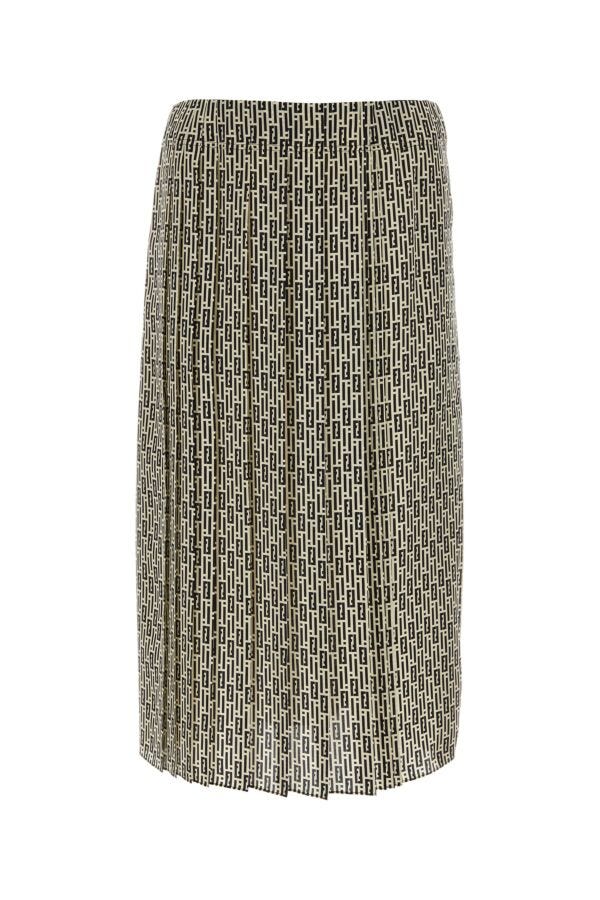 Fendi Woman Printed Silk Skirt