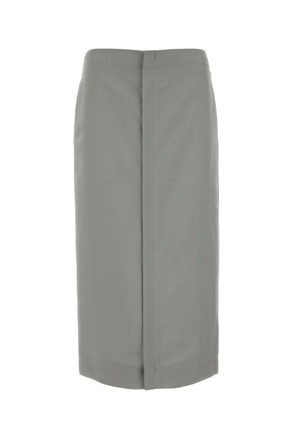 Fendi Woman Light Grey Mohair Blend Skirt