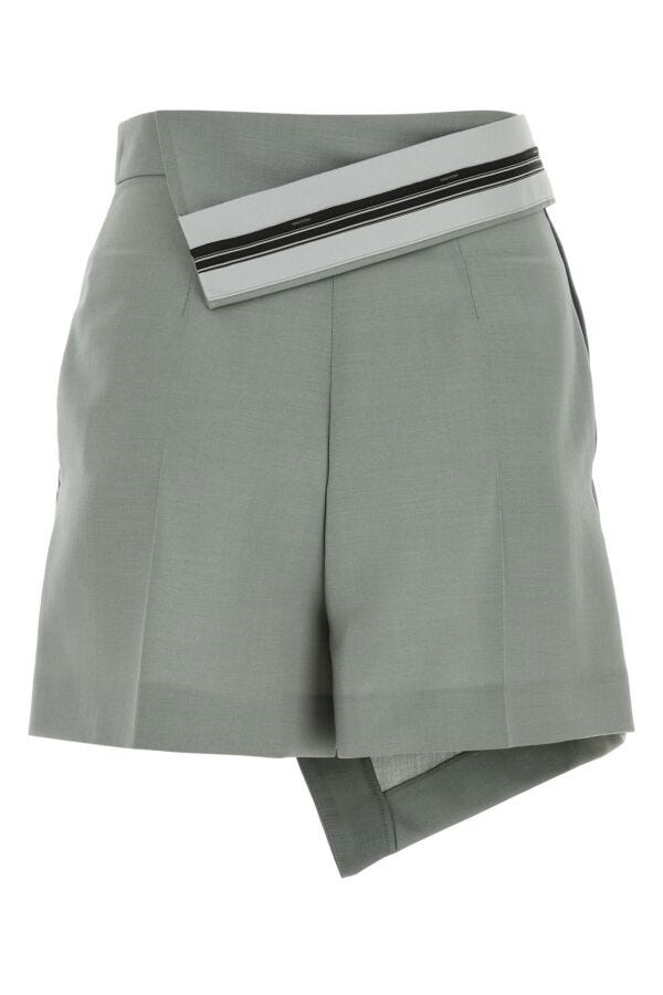 Fendi Woman Grey Mohair Blend Shorts
