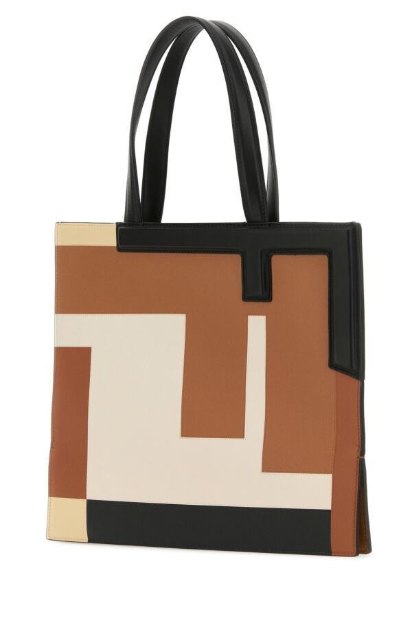 Fendi Woman Multicolor Leather Medium Flip Shopping Bag