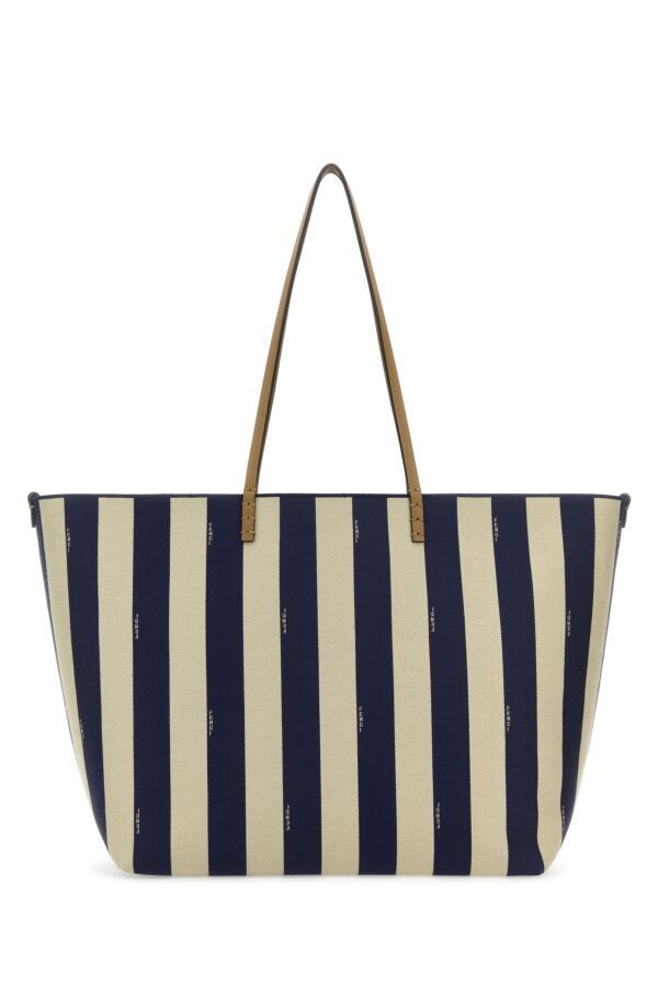 Fendi Woman Embroidered Fabric Large Roll Reversible Shopping Bag
