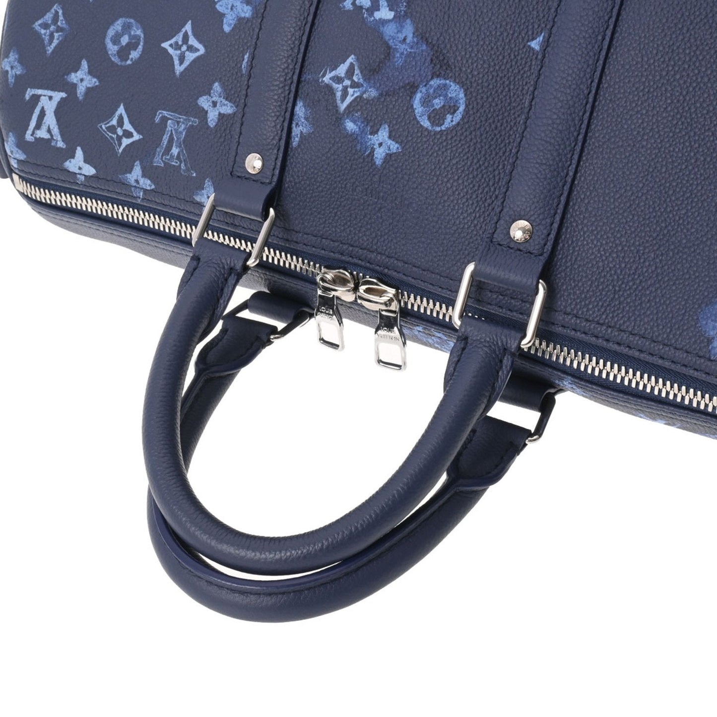 LOUIS VUITTON Water Color Keepall Bandouliere 40 Navy Men's Monogram Canvas Boston Bag