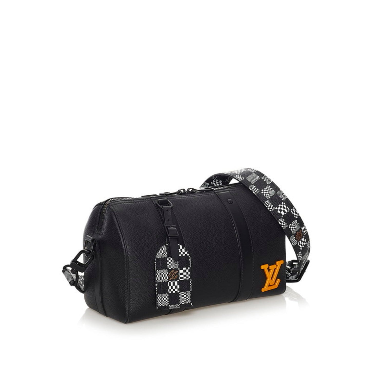 Louis Vuitton Damier Distorted City Keepall Shoulder Bag Black Grain Leather Men's LOUIS VUITTON
