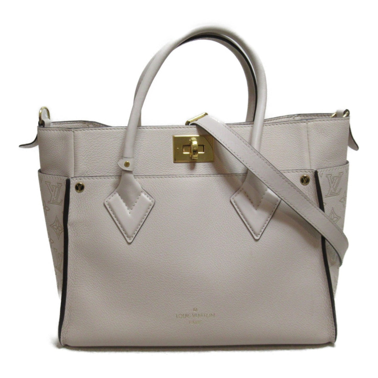 Louis Vuitton On My Side MM2wayShoulder Bag Ivory Mahina Calfskin [cowhide]