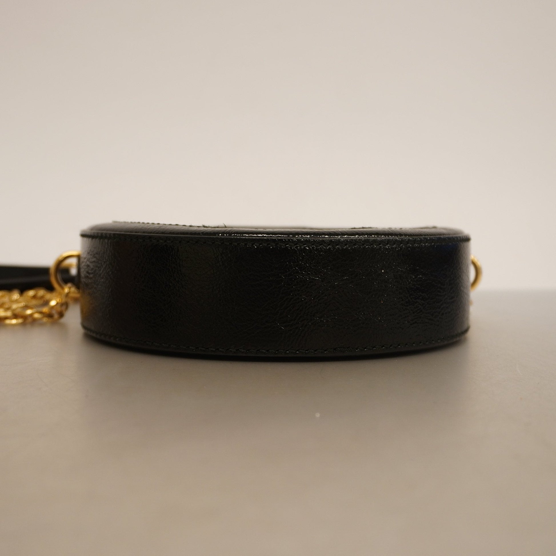 Gucci Sherry Line Black Suede Shoulder Bag
