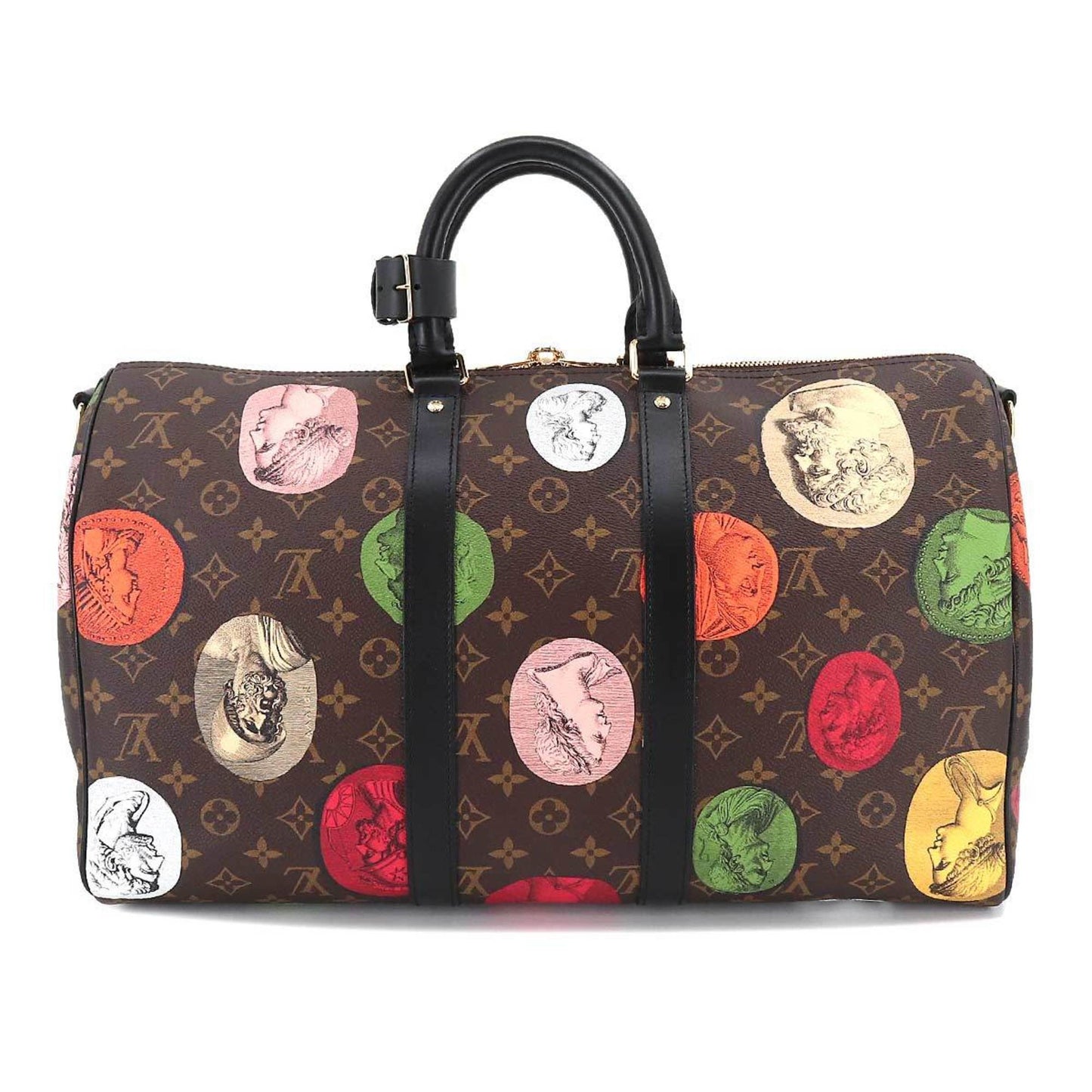 LOUIS VUITTON Fornasetti Monogram Cameo Keepall Bandouliere 45 Boston Shoulder Bag RFID