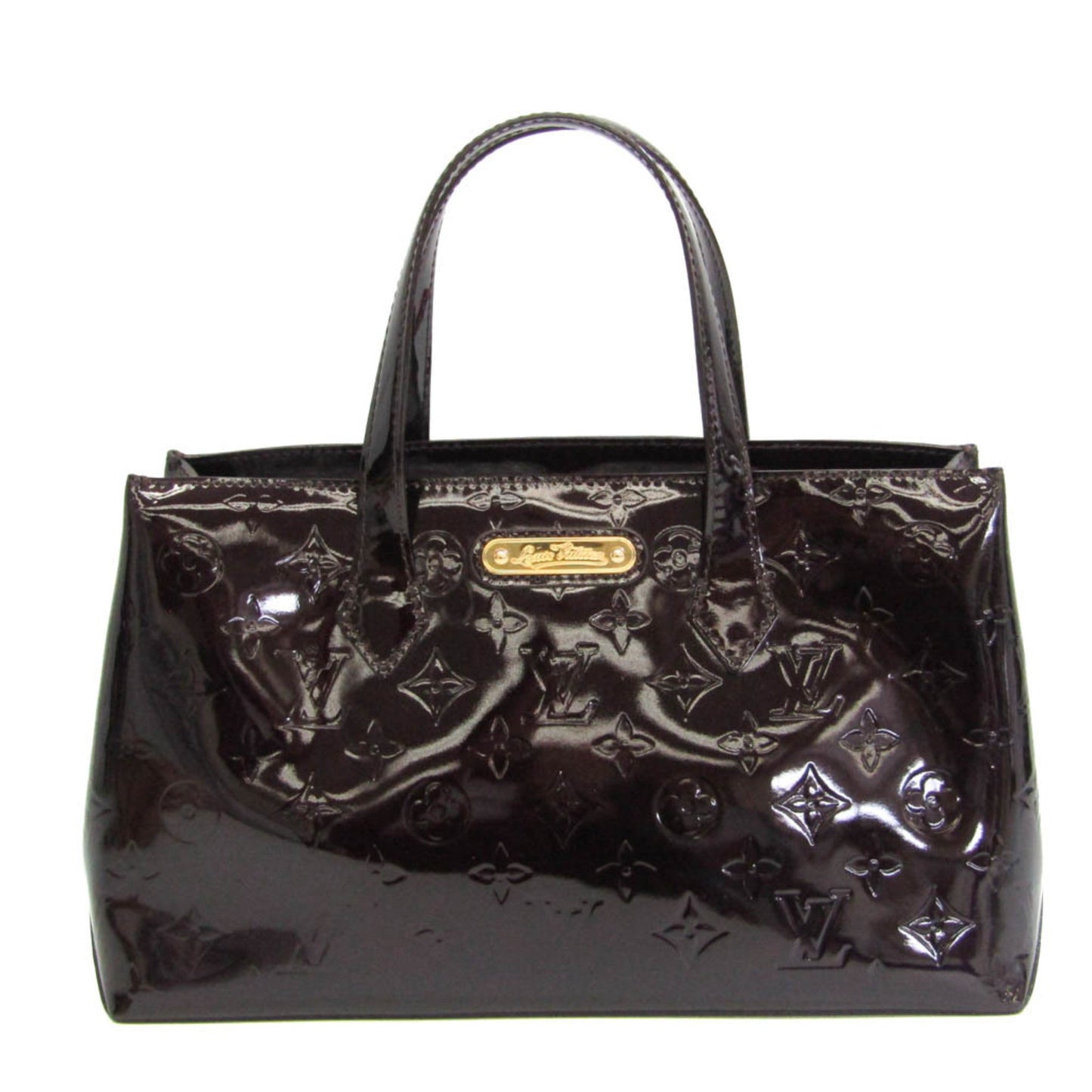 LOUIS VUITTON Monogram Vernis Wilshire PM Women's Handbag Amarante