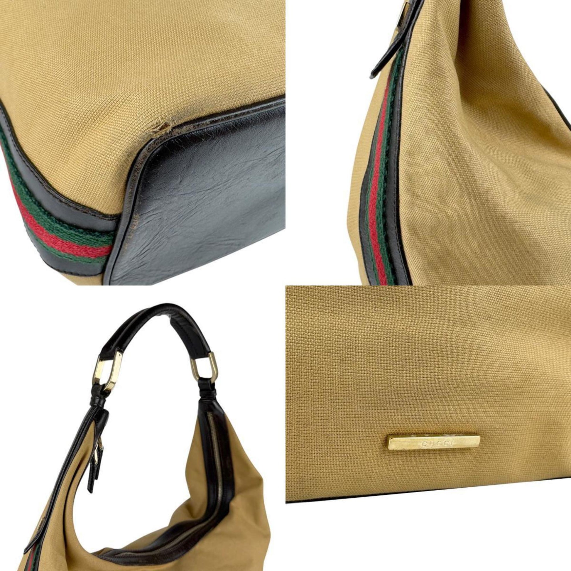 Gucci Leather Canvas Shoulder Bag