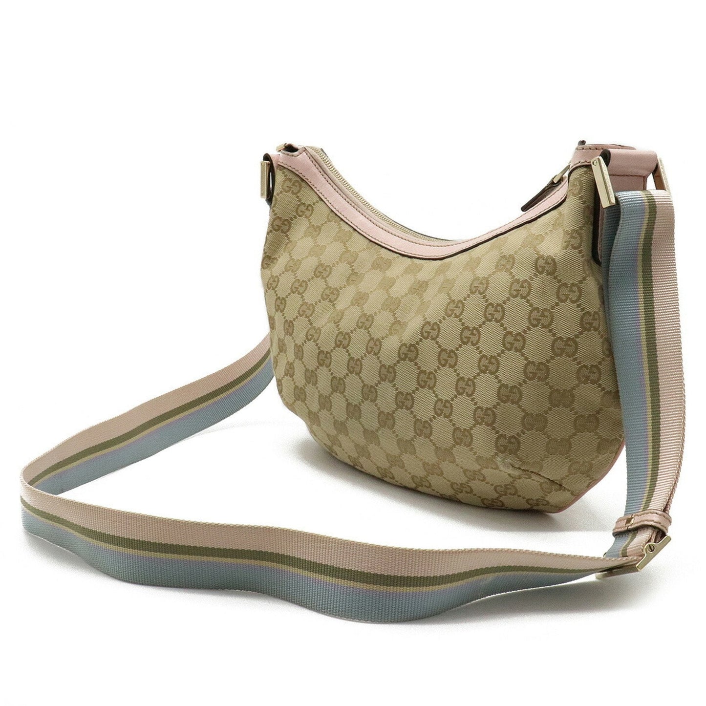 Gucci Lou Leather Canvas Shoulder Bag