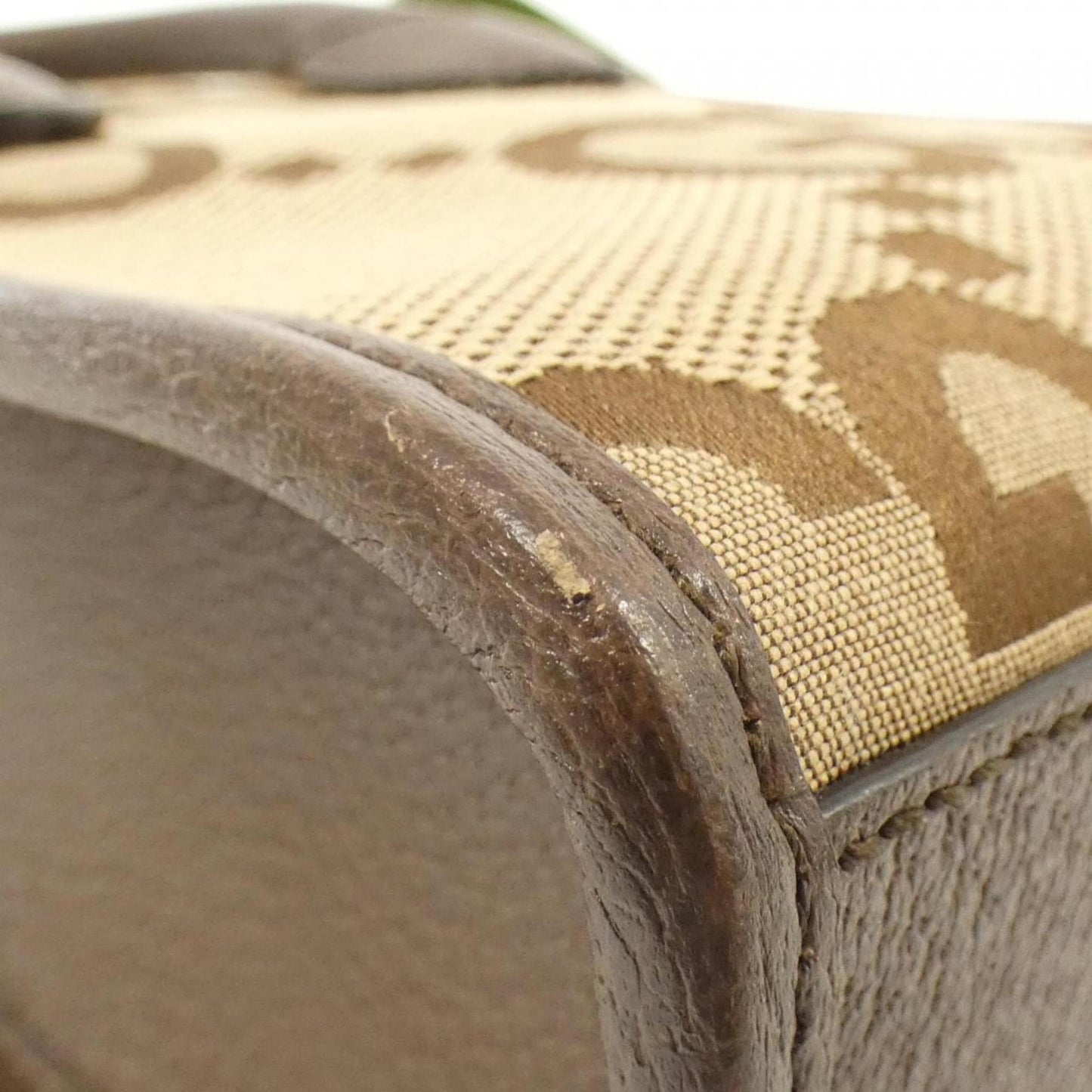 Gucci Leather Canvas Handbag